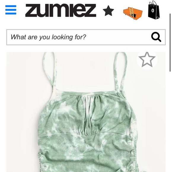 ZUMIEZ Lunachix Side Ruched Green Tie Dye Cami Tank Top - Picture 5 of 6